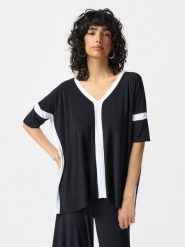 Joseph Ribkoff Bluzka 241125 Czarny Relaxed Fit. Czarne bluzki Joseph Ribkoff, bez wzorów, z syntetyku, bez kołnierzyka, bez ramiączek. Za 459.99 zł.