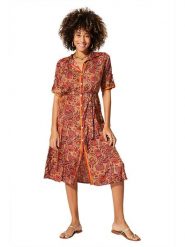 Aller Simplement Sukienka w kolorze karmelowo-czerwonym rozmiar: 34/36. Brązowe sukienki Aller Simplement, na co dzień, bez wzorów, z tkaniny, klasyczne, bez kołnierzyka, bez ramiączek, midi, proste. Za 56.99 zł.