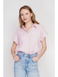 Le Jardin du Lin Bluzka w kolorze jasnoróżowym rozmiar: 42. Różowe bluzki Le jardin du lin, bez wzorów, bez kołnierzyka, bez ramiączek. Za 100.99 zł.