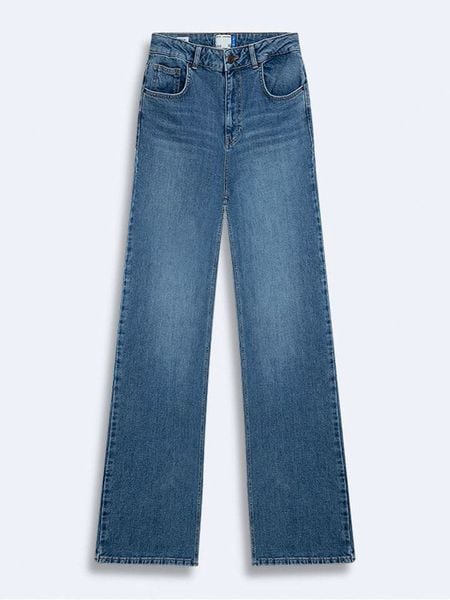 LTB Dżinsy "Danica" - Wide leg - w kolorze niebieskim rozmiar: W28/L32. Niebieskie jeansy LTB, l, z aplikacjami. Za 129.95 zł.