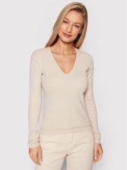 United Colors Of Benetton Sweter 1091D4625 Beżowy Regular Fit. Brązowe swetry United Colors of Benetton, xl, bez wzorów, z bawełny, bez ramiączek. Za 139.99 zł.