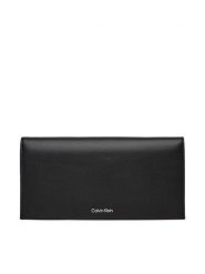 Calvin Klein Portfel damski Ck Narrate Large Origami Wallet K60K613004 Czarny. Czarne portfele Calvin Klein, bez wzorów, ze skóry. Za 199.99 zł.
