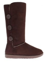 Blackfield Kozaki zimowe "Flocon" w kolorze ciemnobrązowym rozmiar: 41. Brązowe kozaki Blackfield, na zimę, z materiału, z okrągłym noskiem, bez obcasa, bez zapięcia. Za 152.98 zł.