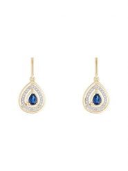 CARATELLI Złote kolczyki "Océane" z diamentami rozmiar: onesize. Niebieskie kolczyki CARATELLI, z diamentem, złote, z zapięciem typu bigiel. Za 1,261.99 zł.