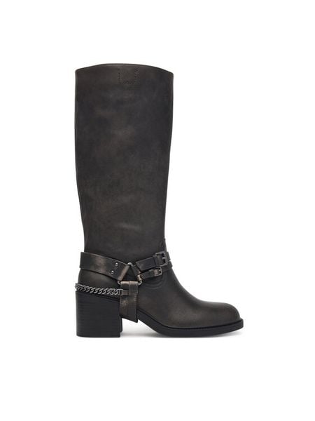 Liu Jo Kozaki Colby 01 SF6085 PX893 Czarny. Czarne kozaki Liu Jo, ze skóry, bez obcasa, na słupku, bez zapięcia. Za 1,139.00 zł.