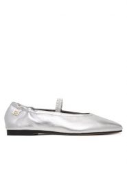 Tommy Hilfiger Baleriny Silver Lth Ellastic Ballerina FW0FW09466 Srebrny. Szare baleriny TOMMY HILFIGER, bez wzorów, ze skóry, bez obcasa. Za 489.99 zł.