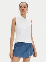 Lacoste Polo PF5445 Biały Slim Fit. Białe koszulki polo Lacoste, bez wzorów, z bawełny, bez kołnierzyka, bez ramiączek. Za 259.99 zł.