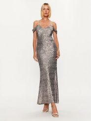 Rinascimento Sukienka wieczorowa CFC0115186003 Srebrny Regular Fit. Szare sukienki Rinascimento, xs, bez wzorów, z syntetyku, wizytowe, bez kołnierzyka, bez ramiączek. Za 1,209.00 zł.