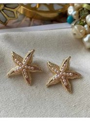 Luseera Pozłacane kolczyki-wkrętki rozmiar: onesize. Żółte kolczyki Luseera, z perłą, pozłacane. Za 66.47 zł.