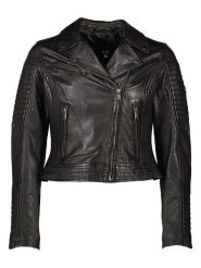 HIS Skórzana kurtka w kolorze czarnym rozmiar: 38. Czarne kurtki HIS, bez wzorów, ze skóry, bez kaptura. Za 613.95 zł.