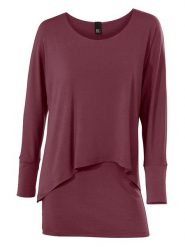Heine Koszulka w kolorze bordowym rozmiar: 40. Czerwone bluzki Heine, bez wzorów, bez kołnierzyka, bez ramiączek. Za 126.99 zł.