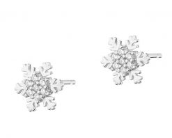 Kolczyki srebrne z cyrkoniami - śnieżynki. Szare kolczyki Apart, z cyrkonią, srebrne. Za 94.00 zł.