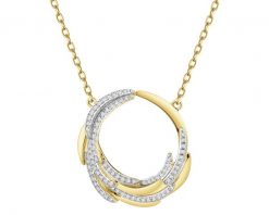 Naszyjnik z żółtego złota z diamentami - 0,23 ct - próba 585. Żółte naszyjniki Apart, z diamentem, złote. Za 5,290.00 zł.