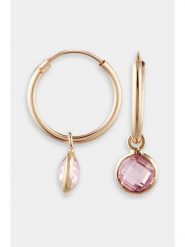 L instant d Or Złote kolczyki-kreole "Rosa" z cyrkoniami rozmiar: onesize. Żółte kolczyki L instant d Or, z cyrkonią, złote. Za 347.99 zł.