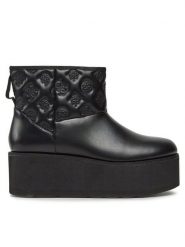 Guess Botki FL8JIA ELE10 Czarny. Czarne botki Guess, z aplikacjami, ze skóry, bez obcasa, na płaskiej podeszwie, bez zapięcia. Za 719.99 zł.