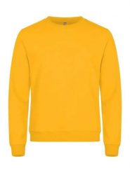 Clique Basic Roundneck bluza unisex z okrągłym dekoltem - materiał przeciw. Żółte bluzy CLIQUE, s, bez wzorów, z bawełny, bez kaptura. Za 158.26 zł.