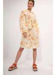 Josephine & Co Sukienka "Geike" w kolorze żółtym rozmiar: 42. Żółte sukienki Josephine & Co, na co dzień, bez wzorów, z bawełny, bez kołnierzyka, bez ramiączek, midi, proste. Za 255.34 zł.