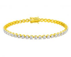 Bransoletka z żółtego złota z brylantami laboratoryjnymi - 19 cm - 3,00 ct - próba 750. Żółte bransoletki Apart, z brylantem, złote. Za 18,990.00 zł.