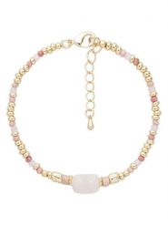 U.S. Polo Assn. Pozłacana bransoletka z kamieniami szlachetnymi rozmiar: onesize. Różowe bransoletki U.S. Polo Assn., z kwarcem, metalowe. Za 69.99 zł.