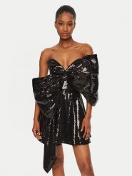 BARDOT Sukienka koktajlowa 59557DB Czarny Regular Fit. Czarne sukienki Bardot, bez wzorów, z syntetyku, wizytowe, bez kołnierzyka, bez ramiączek. Za 529.99 zł.
