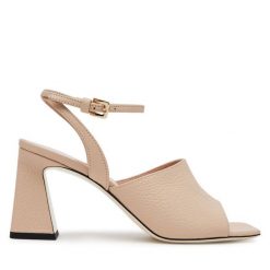 Sandały Pollini. Brązowe sandały Pollini, bez wzorów, bez obcasa, na słupku, bez zapięcia. Za 1,299.00 zł.