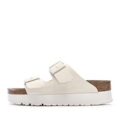 Klapki damskie Birkenstock Arizona Flex. Brązowe klapki Birkenstock, bez wzorów, z materiału, bez obcasa. Za 383.50 zł.