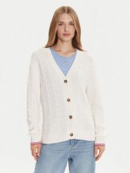Tommy Jeans Kardigan Cable DW0DW21681 Écru Relaxed Fit. Kardigany Tommy Jeans, s, bez wzorów, z bawełny. Za 519.99 zł.