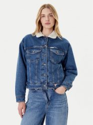 Guess Jeans Kurtka jeansowa W4BN64 D5CC3 Niebieski Regular Fit. Niebieskie kurtki Guess Jeans, m, z aplikacjami, z jeansu, bez kaptura. Za 309.99 zł.