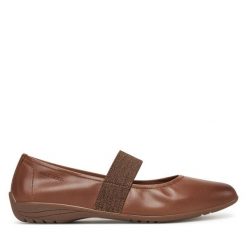 Baleriny Josef Seibel. Brązowe baleriny Josef Seibel, bez wzorów, bez obcasa. Za 269.99 zł.