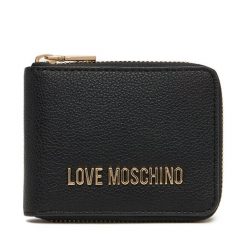 Mały Portfel Damski LOVE MOSCHINO. Czarne portfele Love Moschino, bez wzorów. Za 379.99 zł.