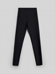 4F Legginsy do jogi szybkoschnące damskie - czarne L. Czarne legginsy 4f, l, bez wzorów, z materiału, z podwyższonym stanem. Za 149.99 zł.