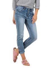 Timezone Dżinsy "Nali" - Slim fit - w kolorze błękitnym rozmiar: W29. Niebieskie jeansy Timezone, z aplikacjami. Za 179.64 zł.