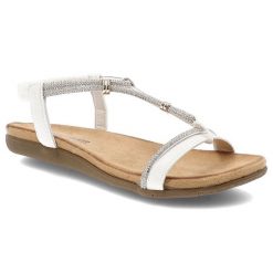Białe Sandały Artiker Modne Obuwie Damskie. Białe sandały Artiker, bez wzorów, eleganckie, bez obcasa, bez zapięcia. Za 139.00 zł.