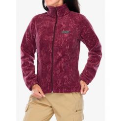 Bluza polarowa damska Columbia Benton Springs Printed Full Zip. Czerwone bluzy Columbia, bez wzorów, z polaru, bez kaptura. Za 251.99 zł.