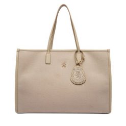 Torebka Tommy Hilfiger. Brązowe shopper TOMMY HILFIGER, bez wzorów, bez dodatków. Za 699.99 zł.