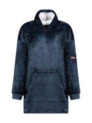 Geographical Norway Bluza polarowa "Uddy" w kolorze granatowym rozmiar: M. Niebieskie bluzy sportowe Geographical Norway, m, bez wzorów, z polaru, bez kaptura. Za 167.28 zł.