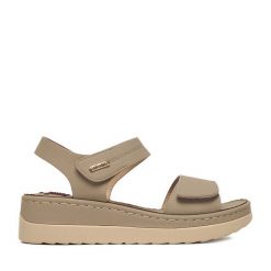 Sandały Go Soft. Szare sandały GO SOFT, bez wzorów, bez obcasa, na koturnie, bez zapięcia. Za 139.99 zł.