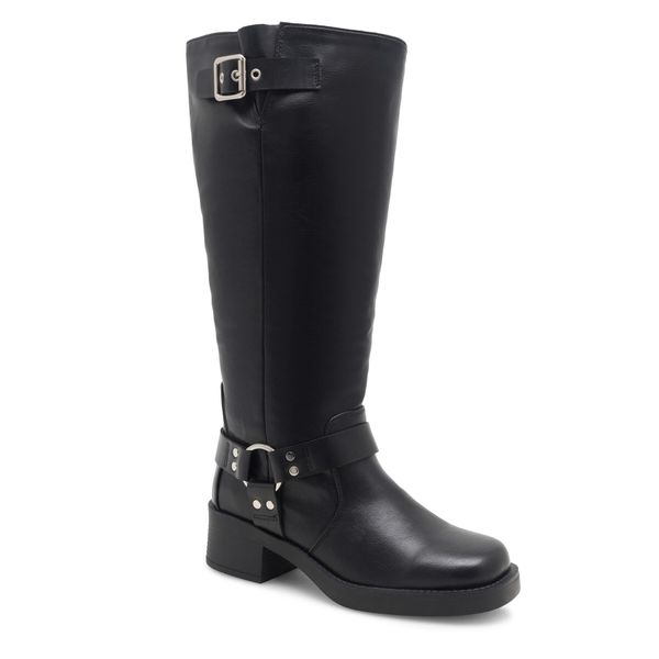 Kozaki Jenny Fairy. Czarne kozaki Jenny Fairy, bez obcasa, na płaskiej podeszwie, bez zapięcia. Za 137.99 zł.