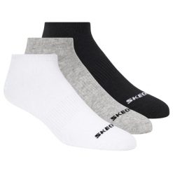 Skarpetki sportowe dla dorosłych 3pk Unisex Non Terry No Show. Białe skarpety Skechers, bez wzorów, z bawełny. Za 39.99 zł.