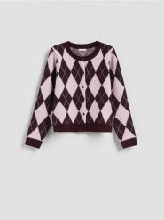Kardigan w romby - wielobarwny. Kardigany Reserved, l, bez wzorów, z dzianiny. Za 159.99 zł.