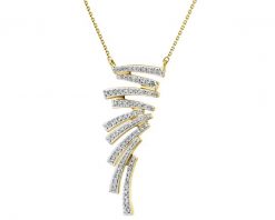 Naszyjnik z żółtego złota z diamentami - 0,20 ct - próba 585. Żółte naszyjniki Apart, z diamentem, złote. Za 3,990.00 zł.