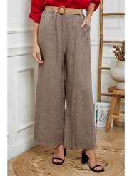 Joséfine Lniane spodnie w kolorze szarobrązowym rozmiar: S. Brązowe spodnie materiałowe Joséfine, na co dzień, s, bez wzorów, ze lnu. Za 187.99 zł.