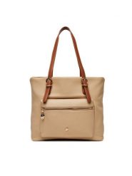 Beverly Hills Polo Club Torebka CEO-BHPC-C-001-08 Beżowy. Brązowe shopper Beverly Hills Polo Club, bez wzorów, z materiału, bez dodatków. Za 249.99 zł.