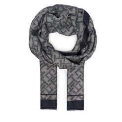 Szal Tommy Hilfiger. Niebieskie szaliki TOMMY HILFIGER, bez wzorów. Za 289.99 zł.
