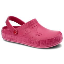 Różowe Klapki Big Star Wodoodporne Buty Damskie. Czerwone klapki Big Star, bez wzorów, bez obcasa. Za 79.99 zł.