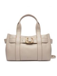 Calvin Klein Torebka Buckle Mini Tote With Strap LV04F3295G Beżowy. Brązowe torebki klasyczne Calvin Klein, bez wzorów, ze skóry, bez dodatków. Za 699.99 zł.