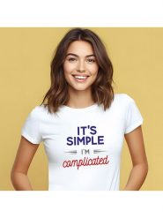 WOOOP Koszulka "It´s simple I´m complicated" w kolorze białym rozmiar: XL. Białe bluzki Wooop, m, bez wzorów, bez kołnierzyka, bez ramiączek. Za 56.99 zł.