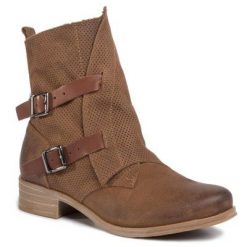 Lasocki ARC-70409-12 Camel. Brązowe botki Lasocki, bez wzorów, z nubiku, bez obcasa, bez zapięcia. Za 249.99 zł.