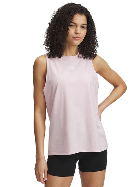 Under Armour Top w kolorze jasnoróżowym rozmiar: XS. Różowe topy Under Armour, xs, bez wzorów, bez kołnierzyka, bez ramiączek. Za 52.42 zł.