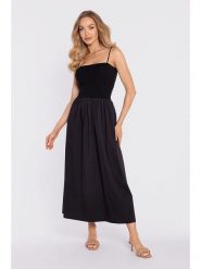 Made of emotion Sukienka w kolorze czarnym rozmiar: L. Czarne sukienki Made Of Emotion, l, bez wzorów, bez kołnierzyka, bez ramiączek, midi. Za 224.99 zł.